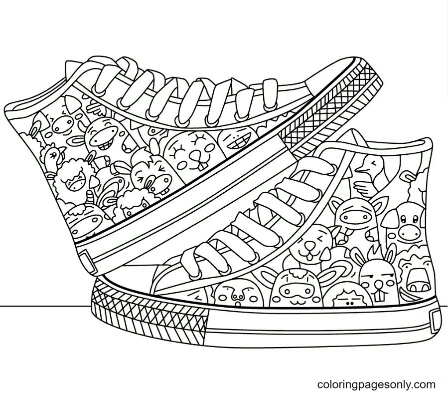 Shoe coloring pages