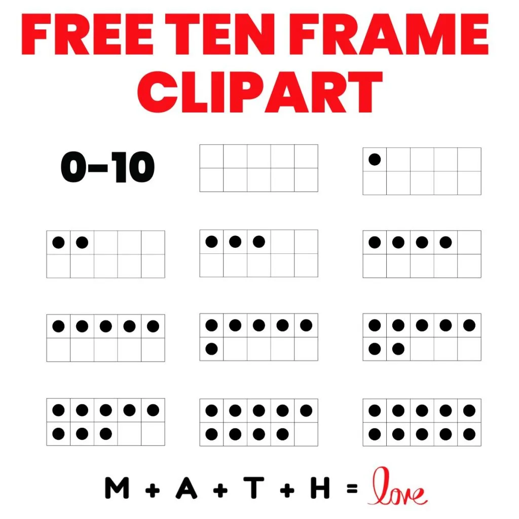 Free ten frame clipart math love