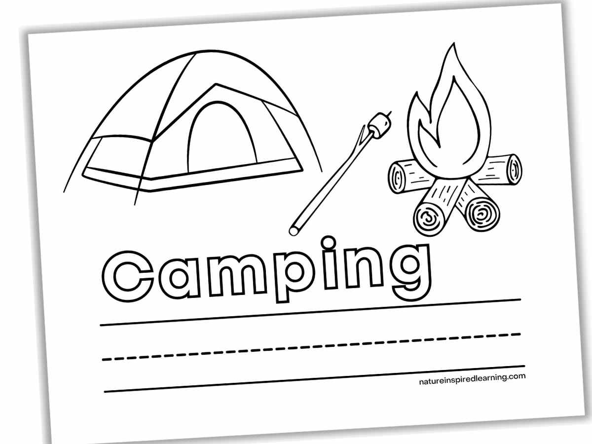 Camping coloring pages new