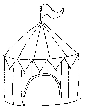 Circus tent coloring page