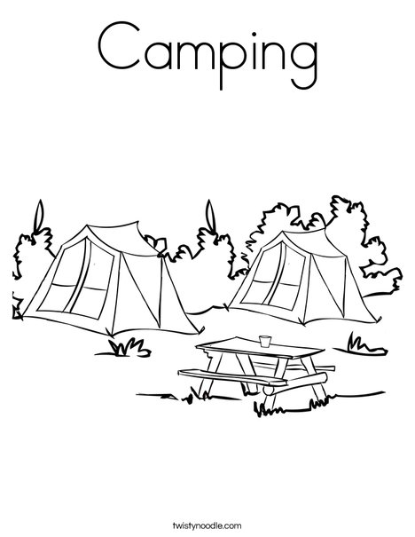 Camping coloring page