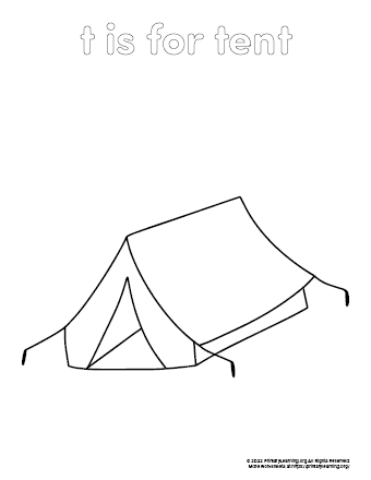 Tent coloring page