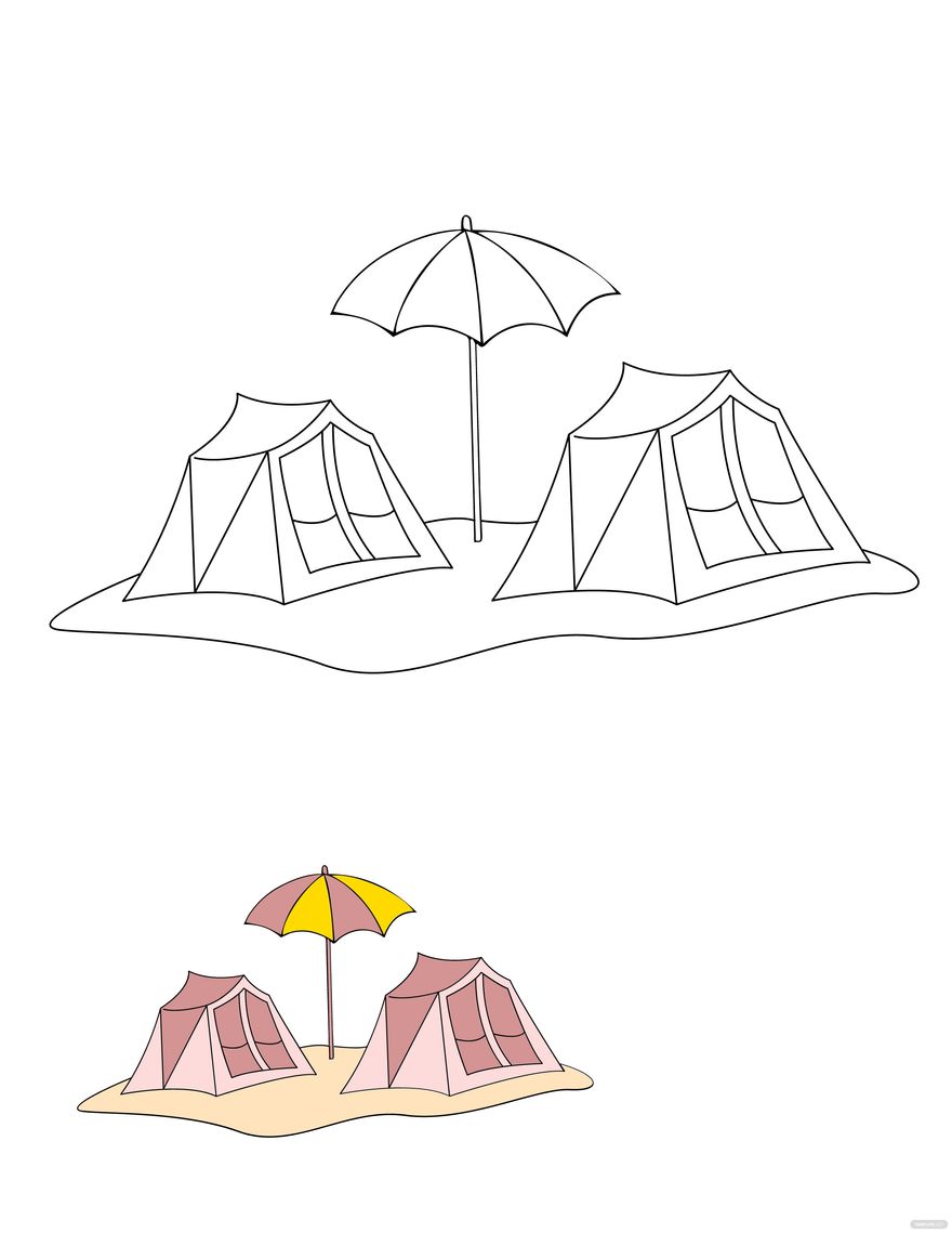 Free summer camp coloring page