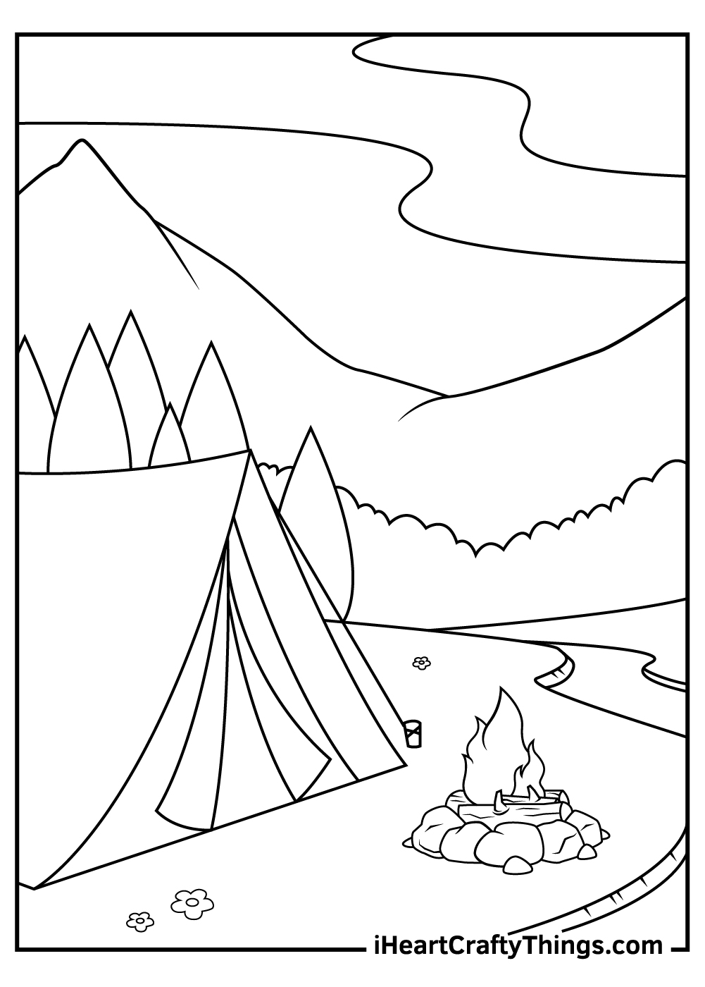 Camping coloring pages free printables