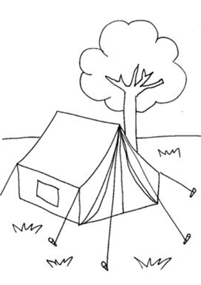 Free easy to print camping coloring pages