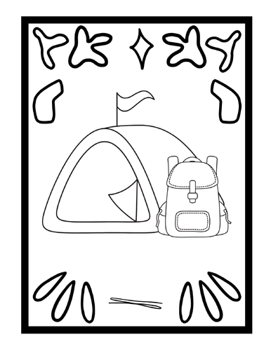 Camping colouring pages for kids tent campfire colouring sheets pdf teaching resources