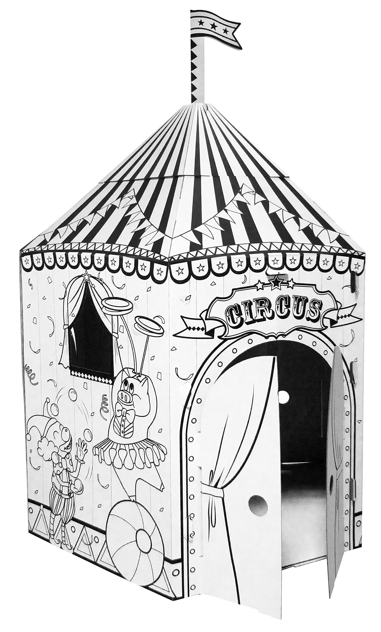 Adventure awaits kids cardboard circus playhouse