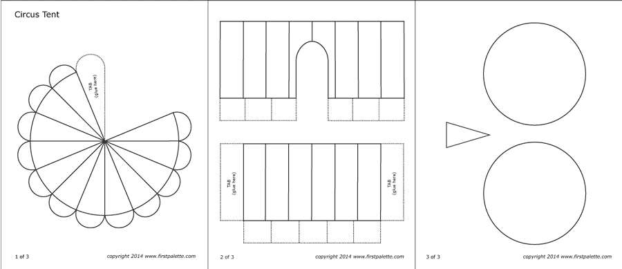 Circus tent templates free printable templates coloring pages