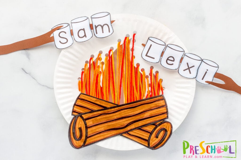 Ð camping name craft for preschool kids