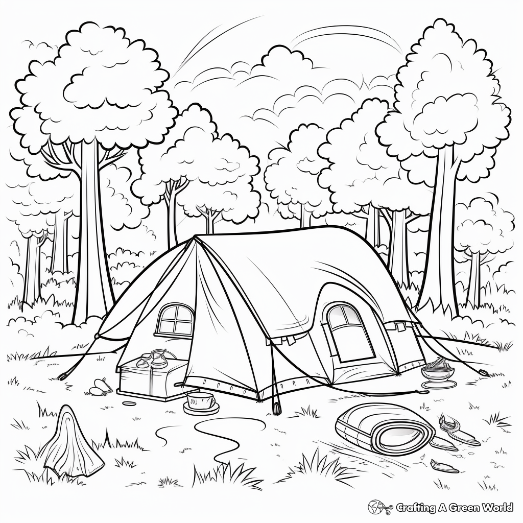 Camping coloring pages