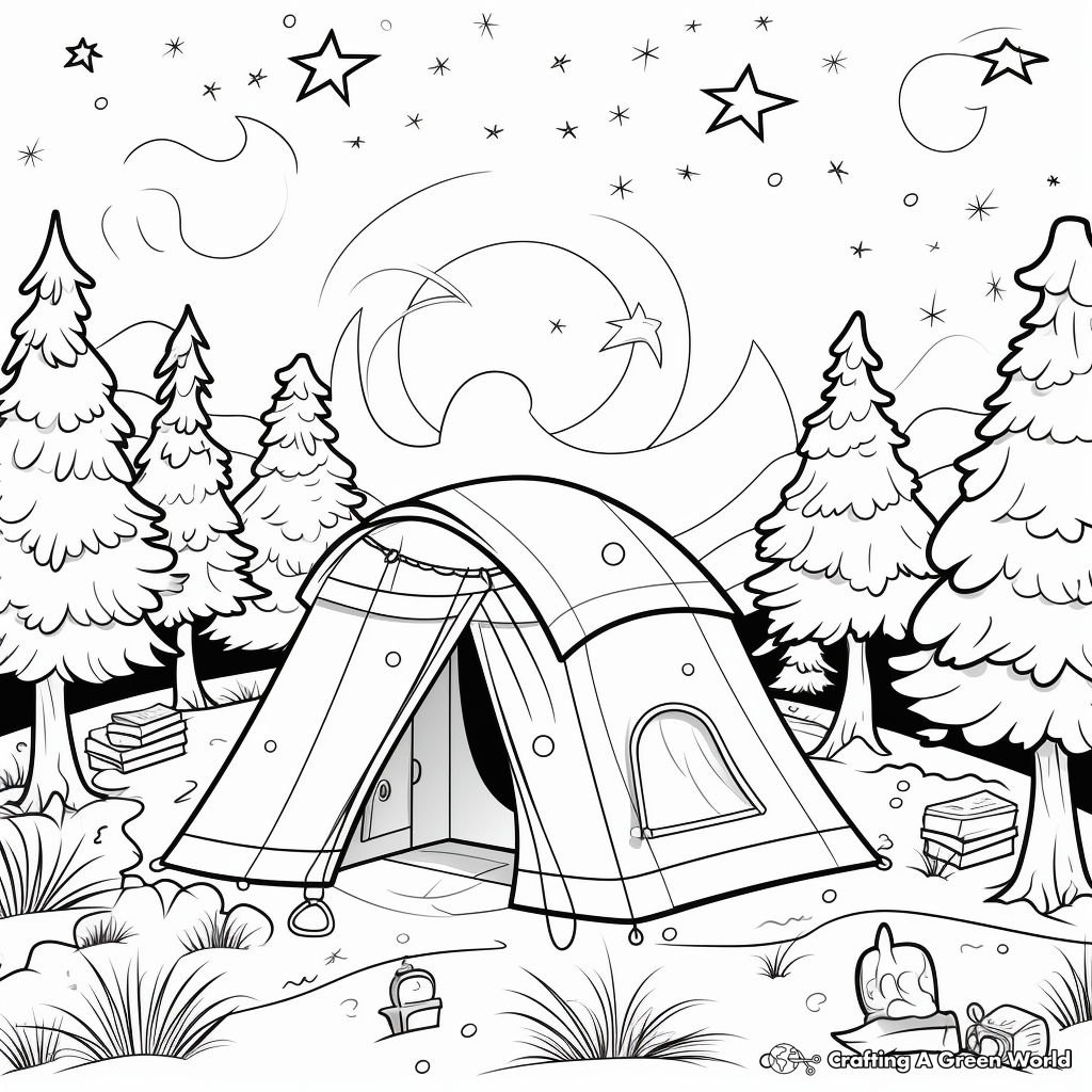 Camping coloring pages