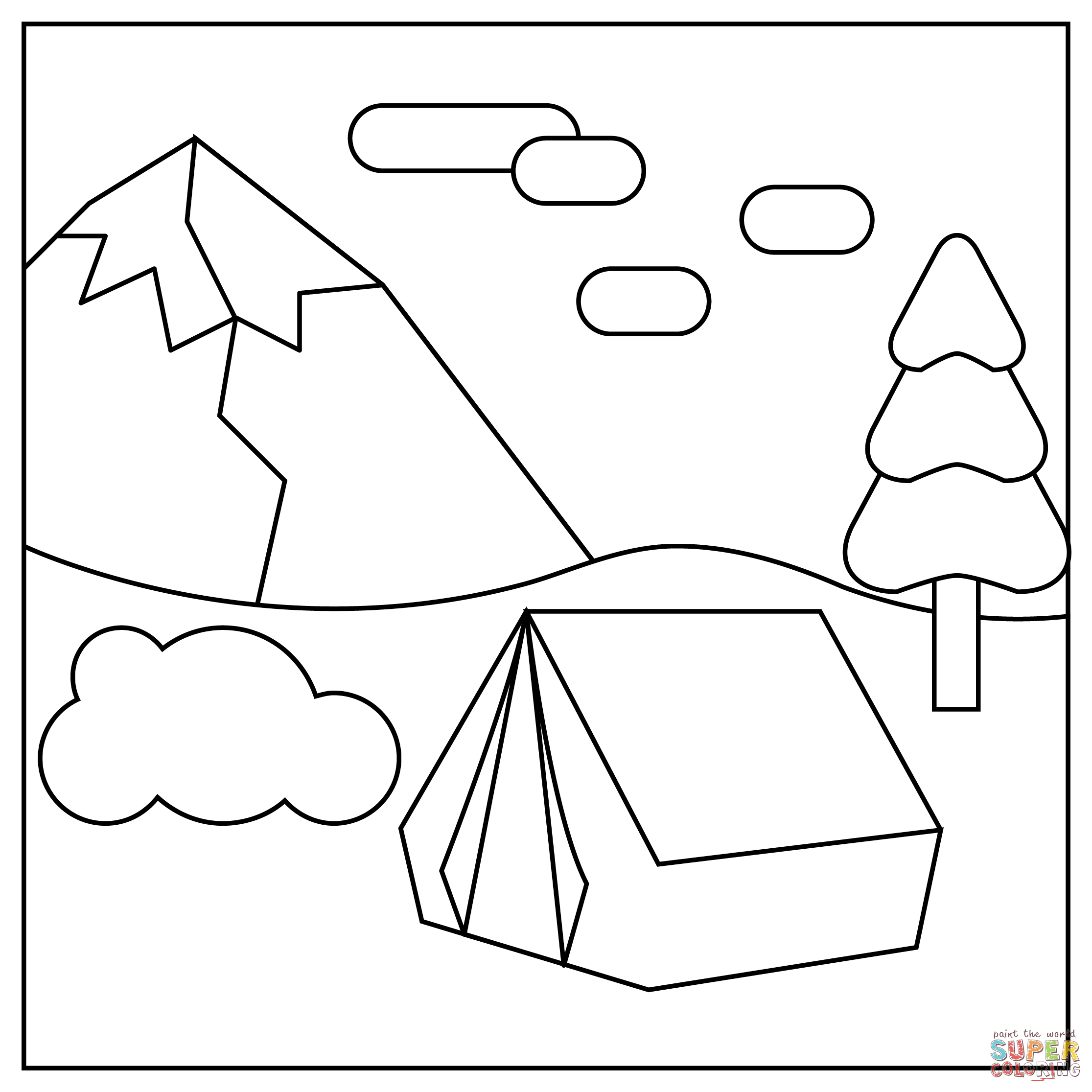 Camping coloring page free printable coloring pages