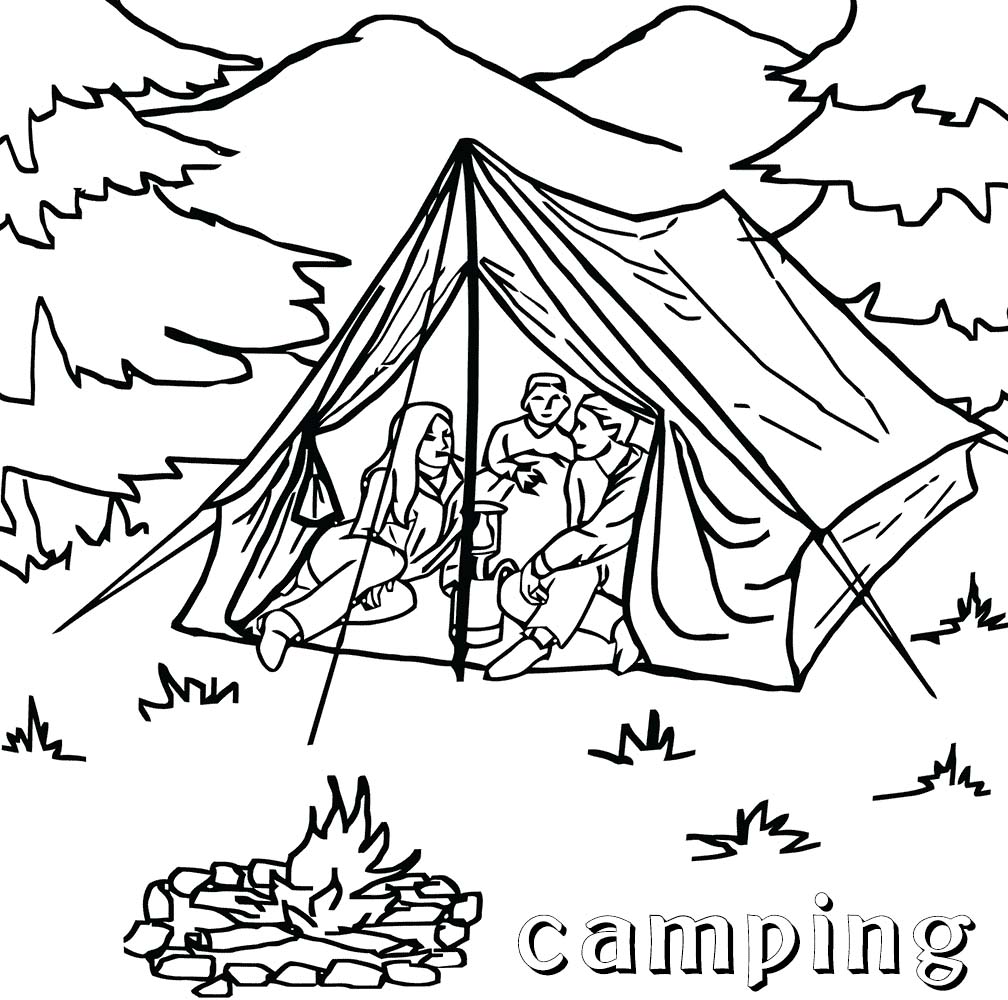 Camping coloring pages