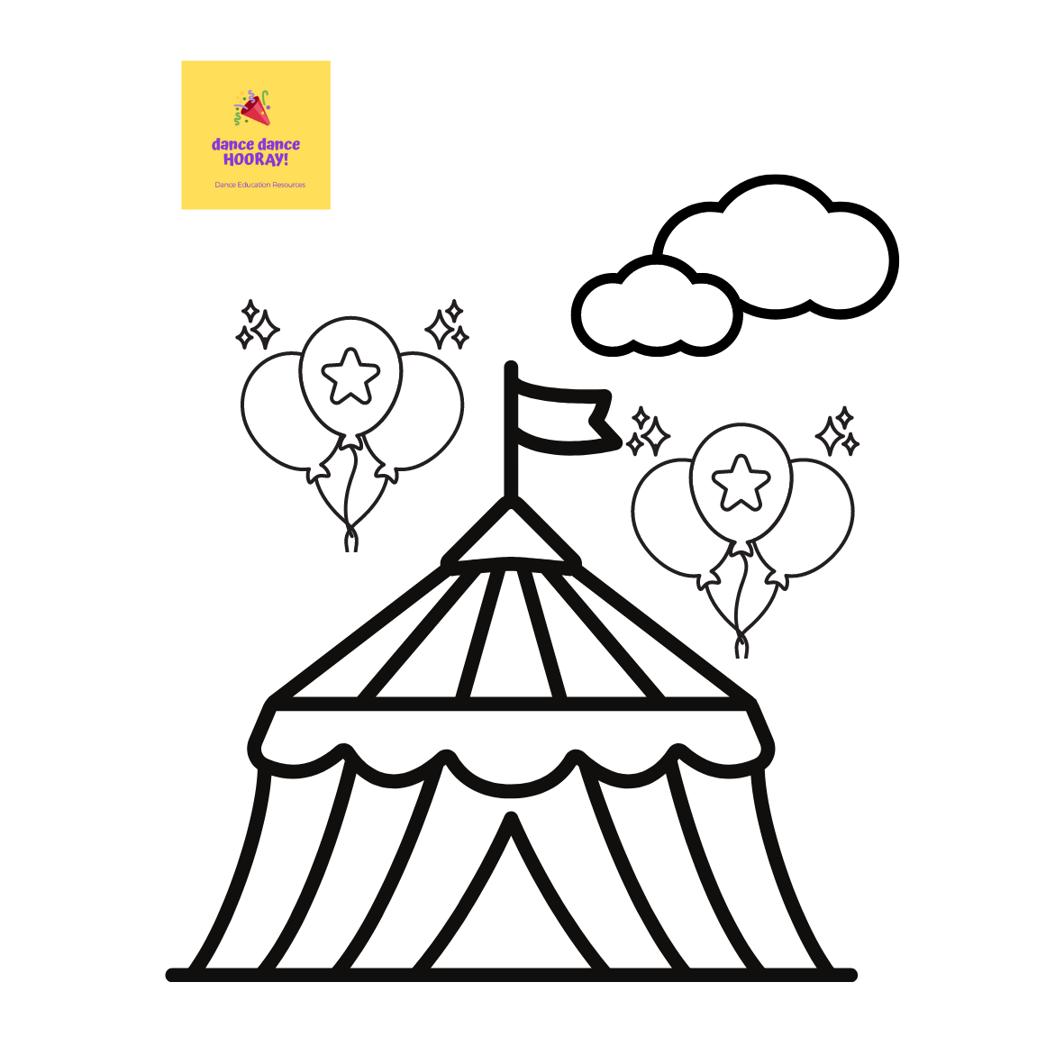 Circus theme coloring activity sheets