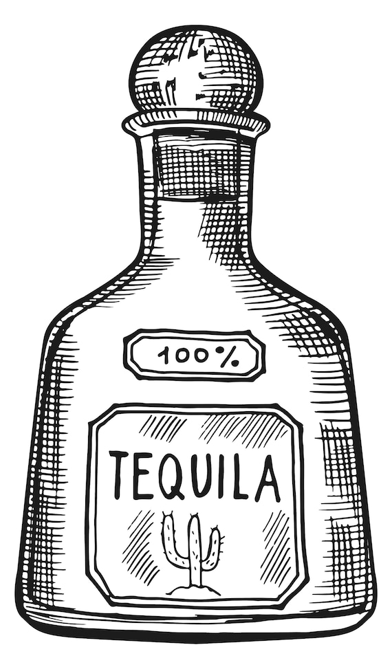 Tequila bottle editable layered cut files svg png eps ai jpeg cricut design space file