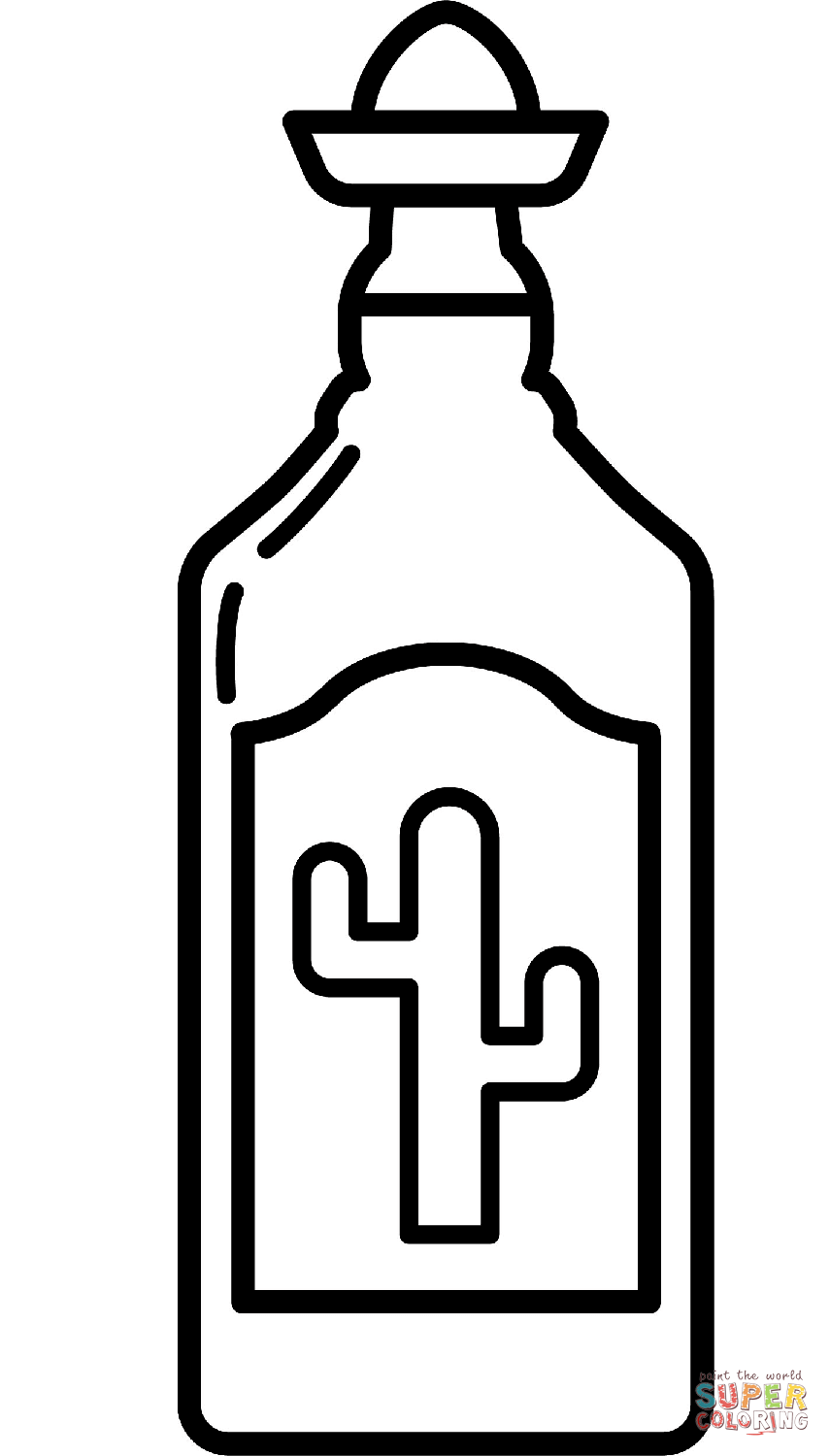 Tequila bottle coloring page free printable coloring pages