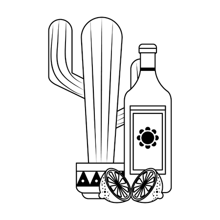 Tequila bottle and maracas over white background vector illustration royalty free svg cliparts vectors and stock illustration image