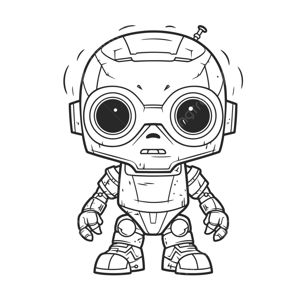 The coloring pages features an illustration of a little star wars robot outline sketch drawing vector terminator drawing terminator outline terminator sketch png and vector with transparent background for free download