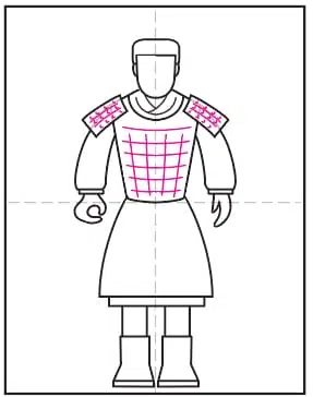 Easy how to draw a terracotta warrior and warrior coloring page