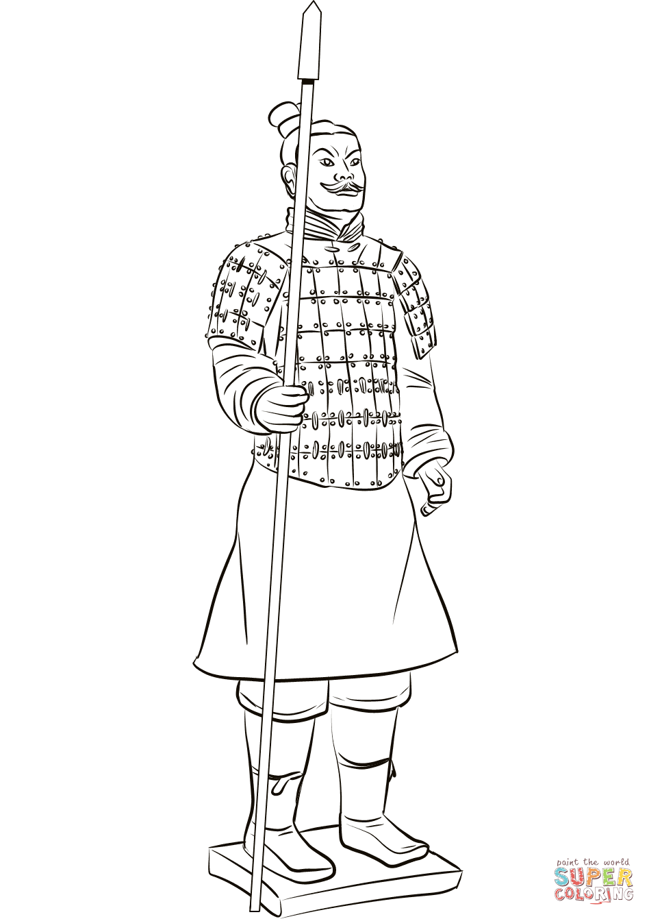 Terracotta warrior coloring page free printable coloring pages