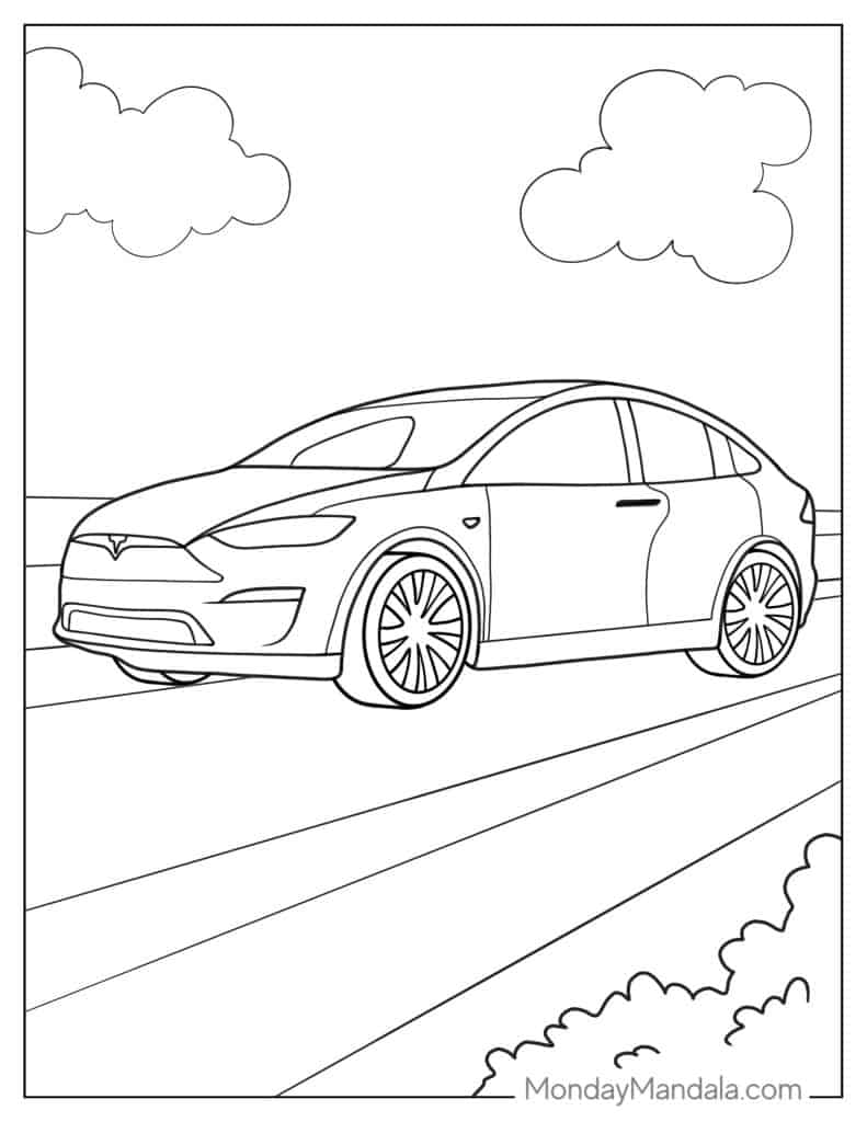 Tesla coloring pages free pdf printables