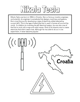 Nikola tesla coloring and activity book pages