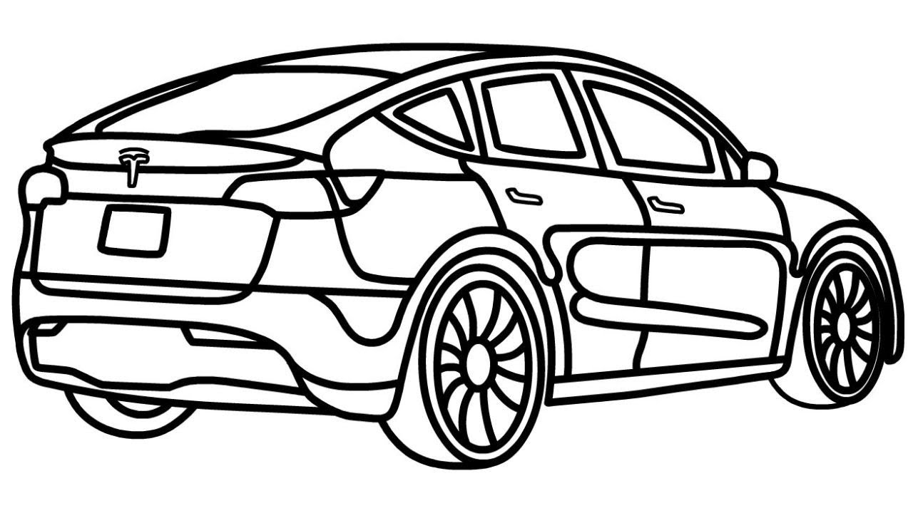 How to draw tesla model y