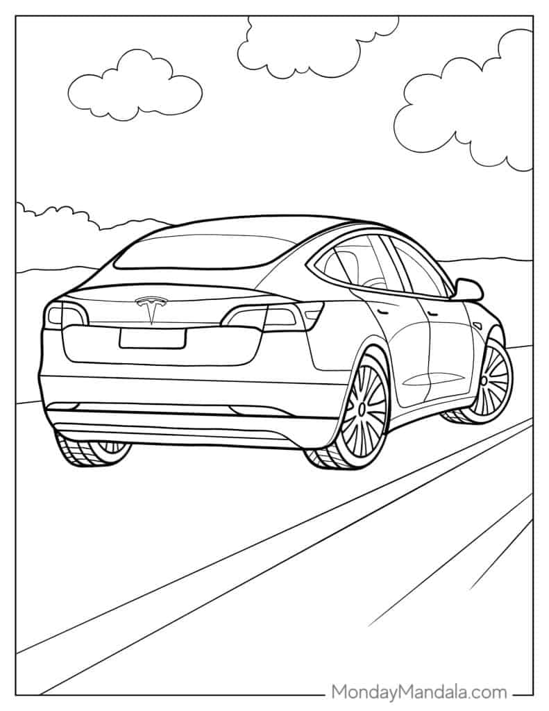 Tesla coloring pages free pdf printables