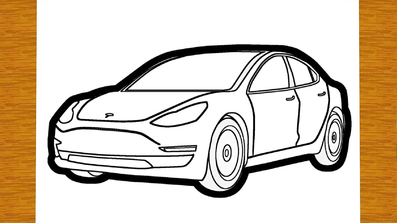 How to draw a tesla odel easy drawings