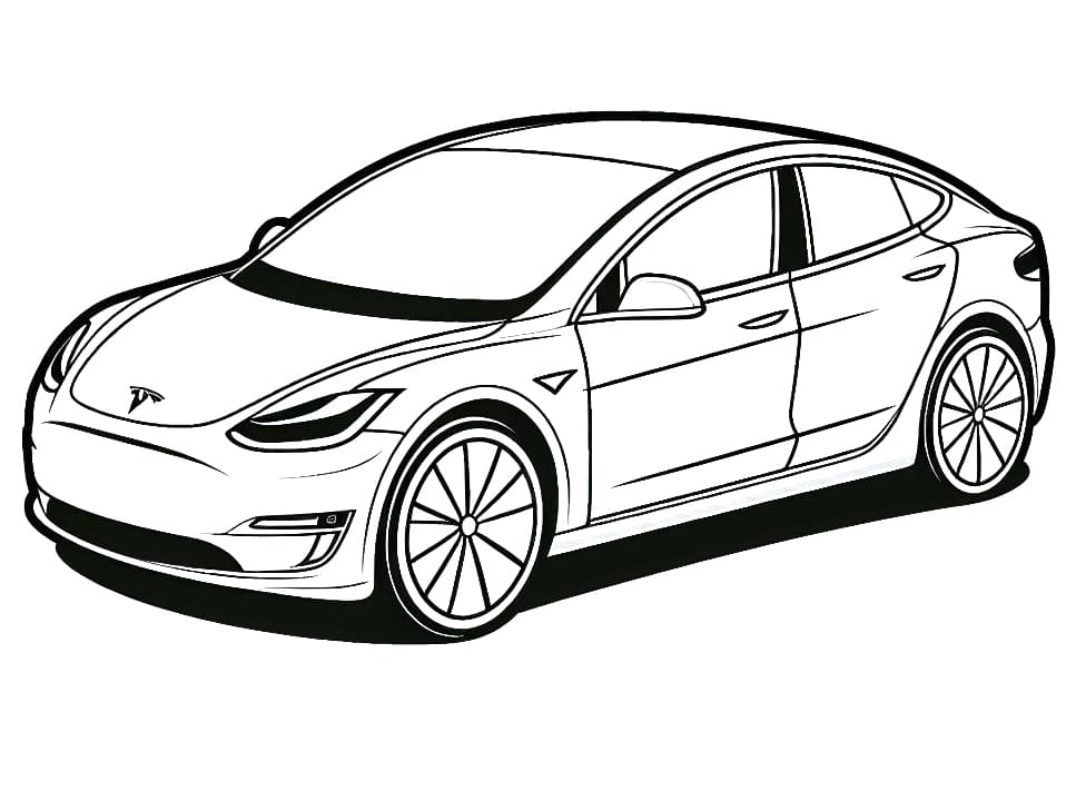 Tesla model x car coloring page