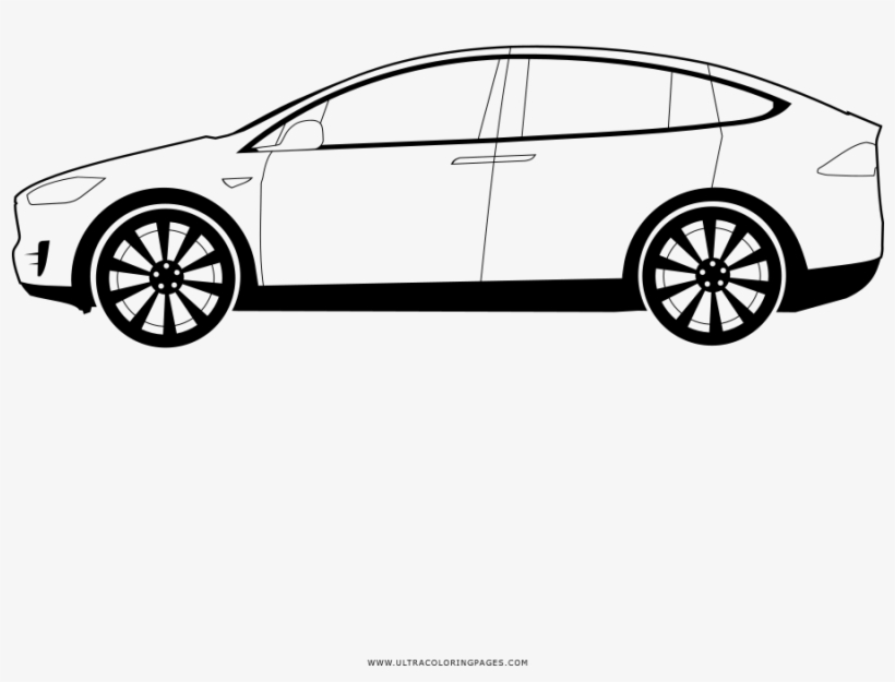 Tesla model x coloring page