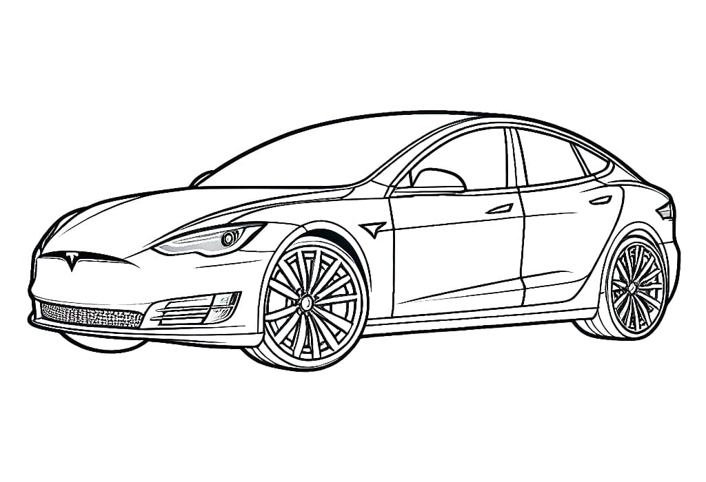 Free tesla model x coloring page