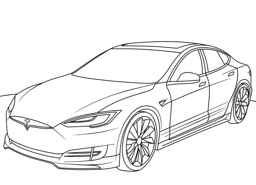 Free tesla model x coloring page