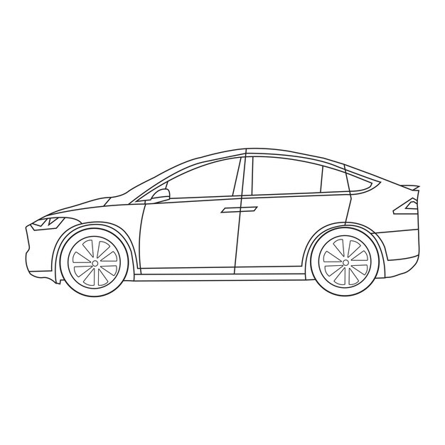 Premium vector car coloring page vector