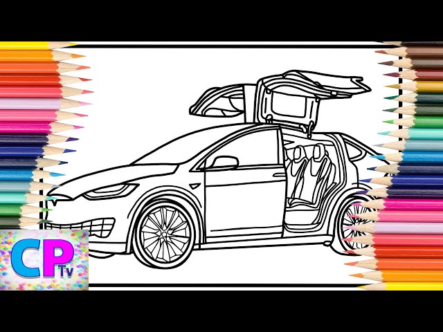 Tesla car coloring pagestesla door open upwardanna yvettered lineellisclear my headncs release