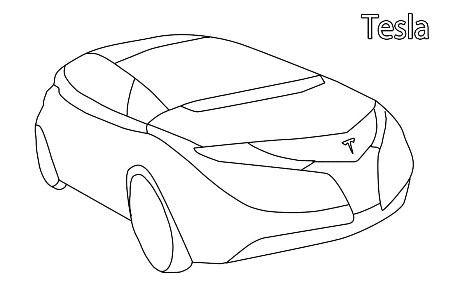 Tesla model x coloring page