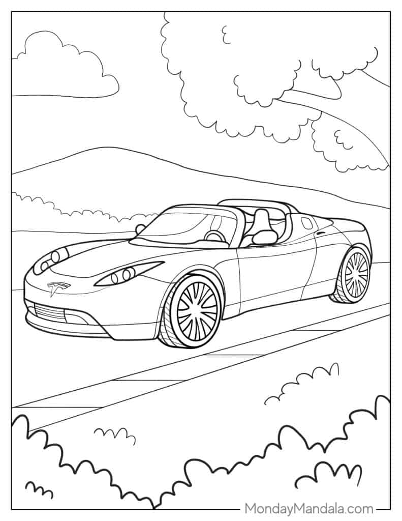 Tesla coloring pages free pdf printables