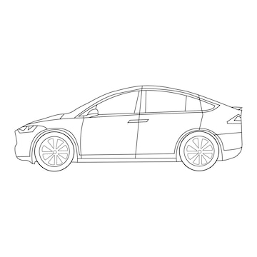 Premium vector car coloring page vector