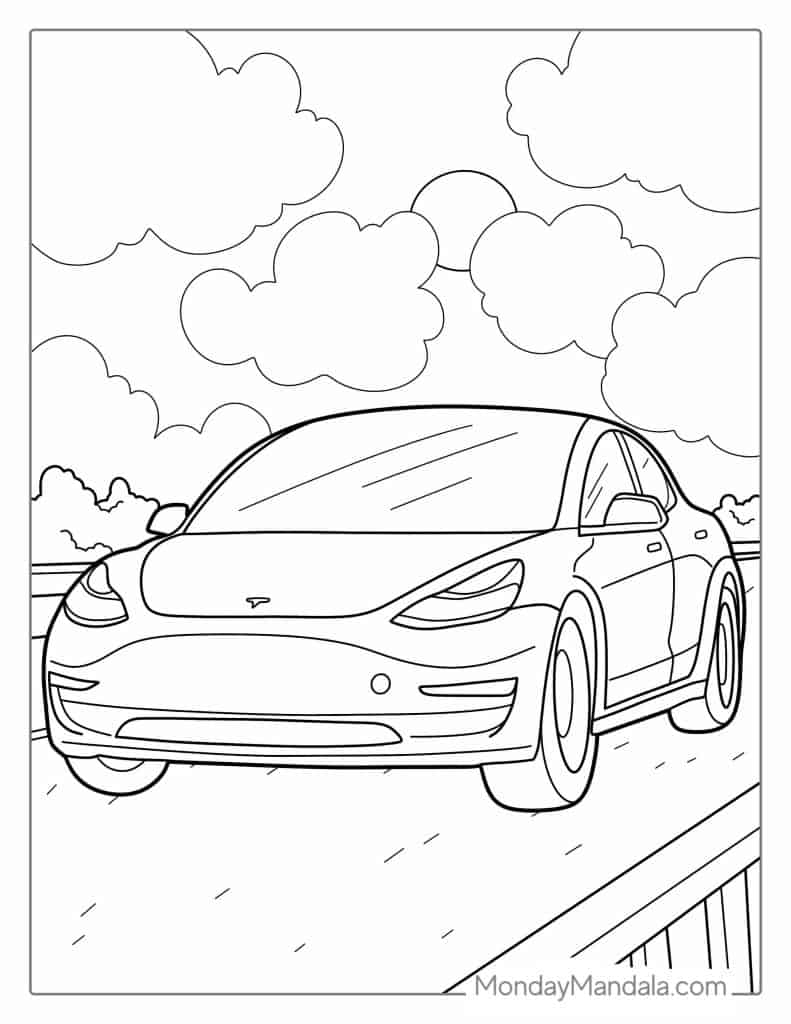 Car coloring pages free pdf printables