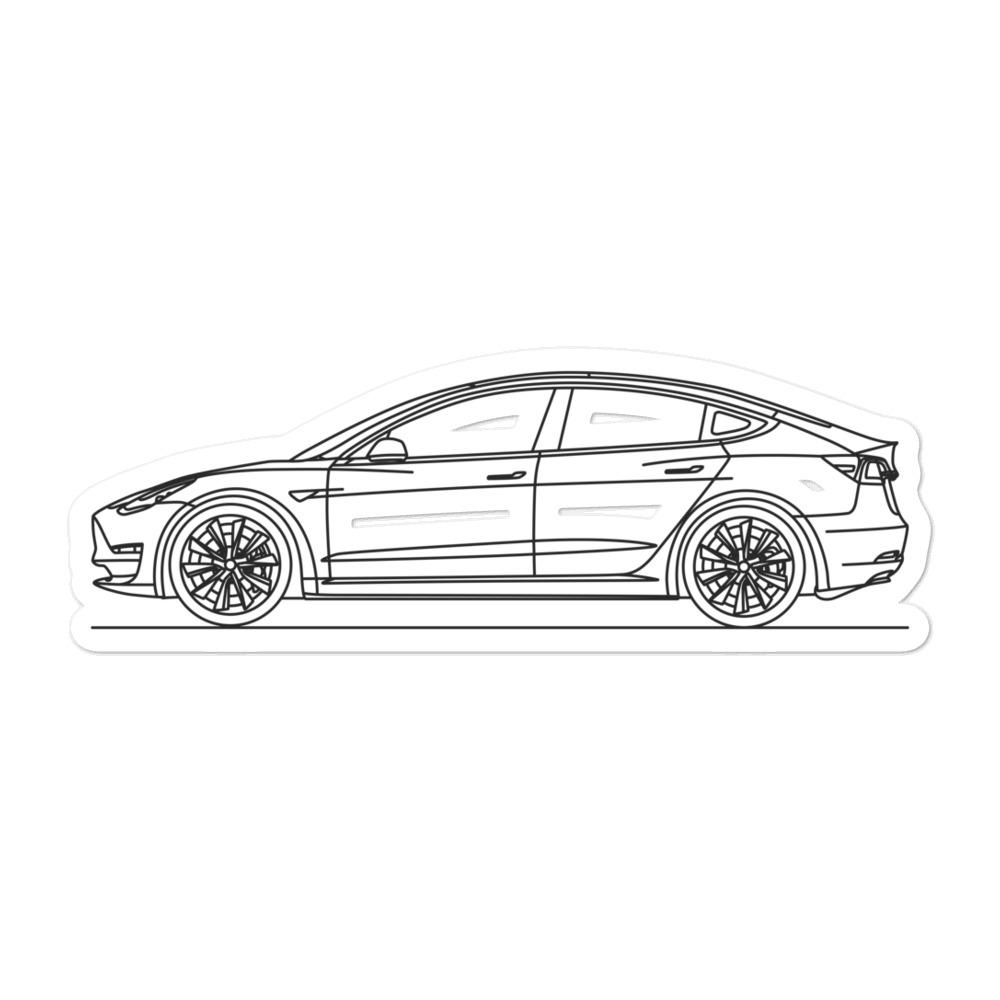 Tesla model sticker â artlines design