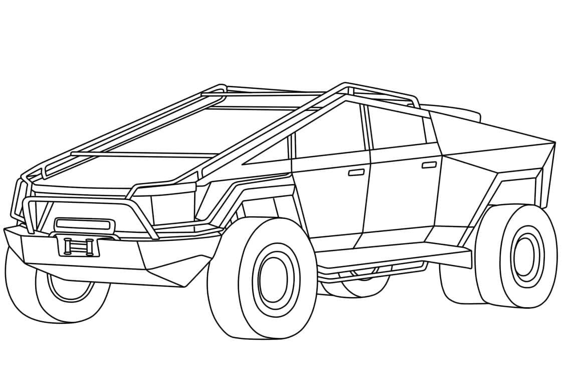 Tesla model x coloring page