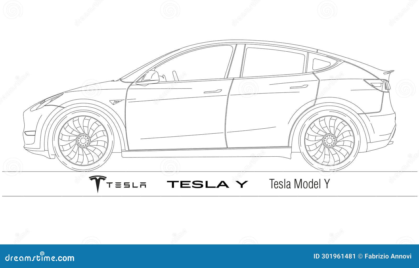 Tesla electric car model y silhouette vector illustration editorial photo