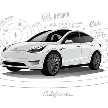 Tesla model y original fan art serial number tmywhiw art board print for sale by valrusc