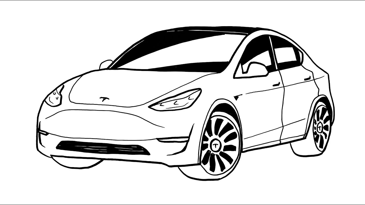 How to draw tesla model y