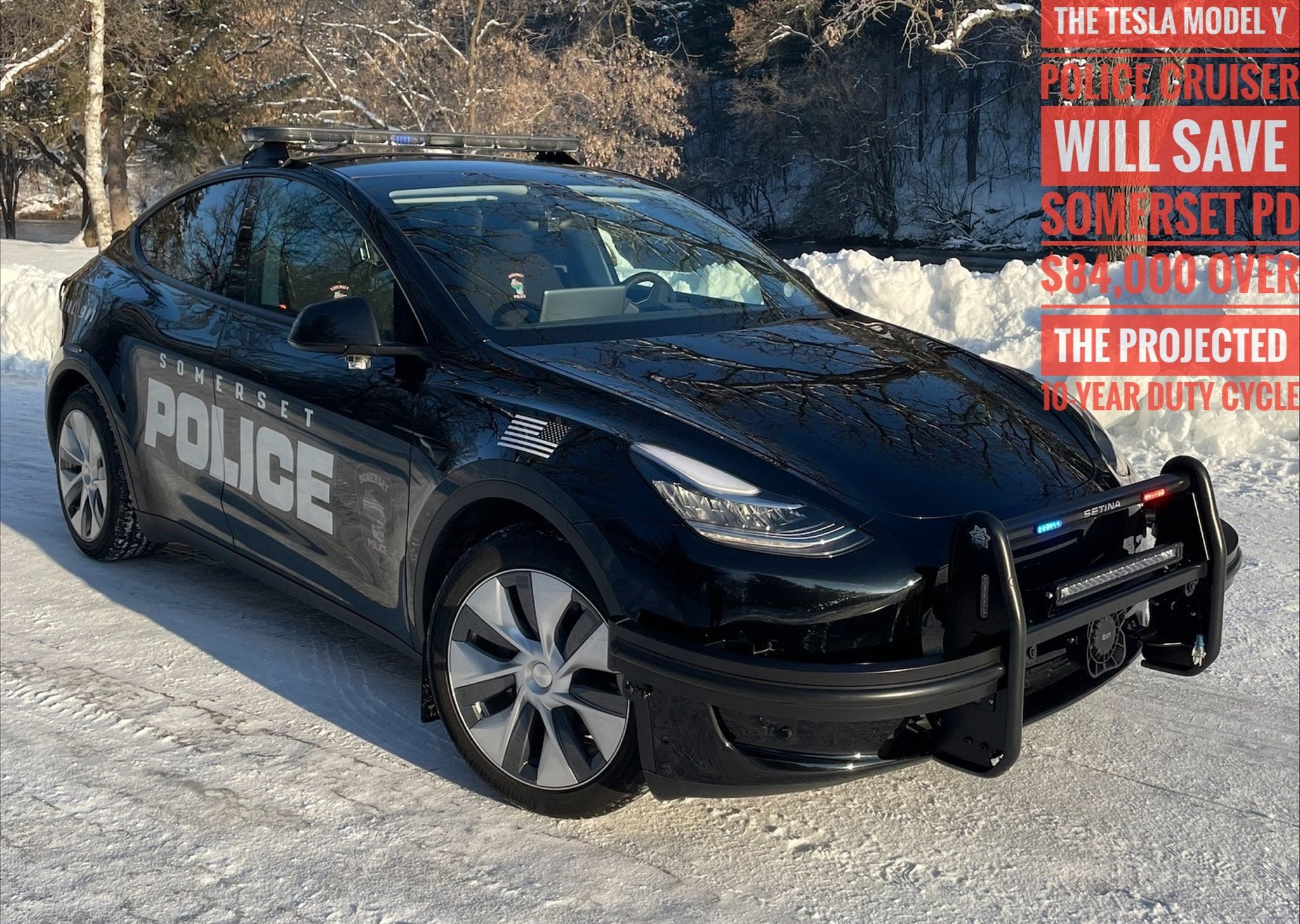 The tesla model y is a badass police cruiser will save somerset pd over years relectricvehicles