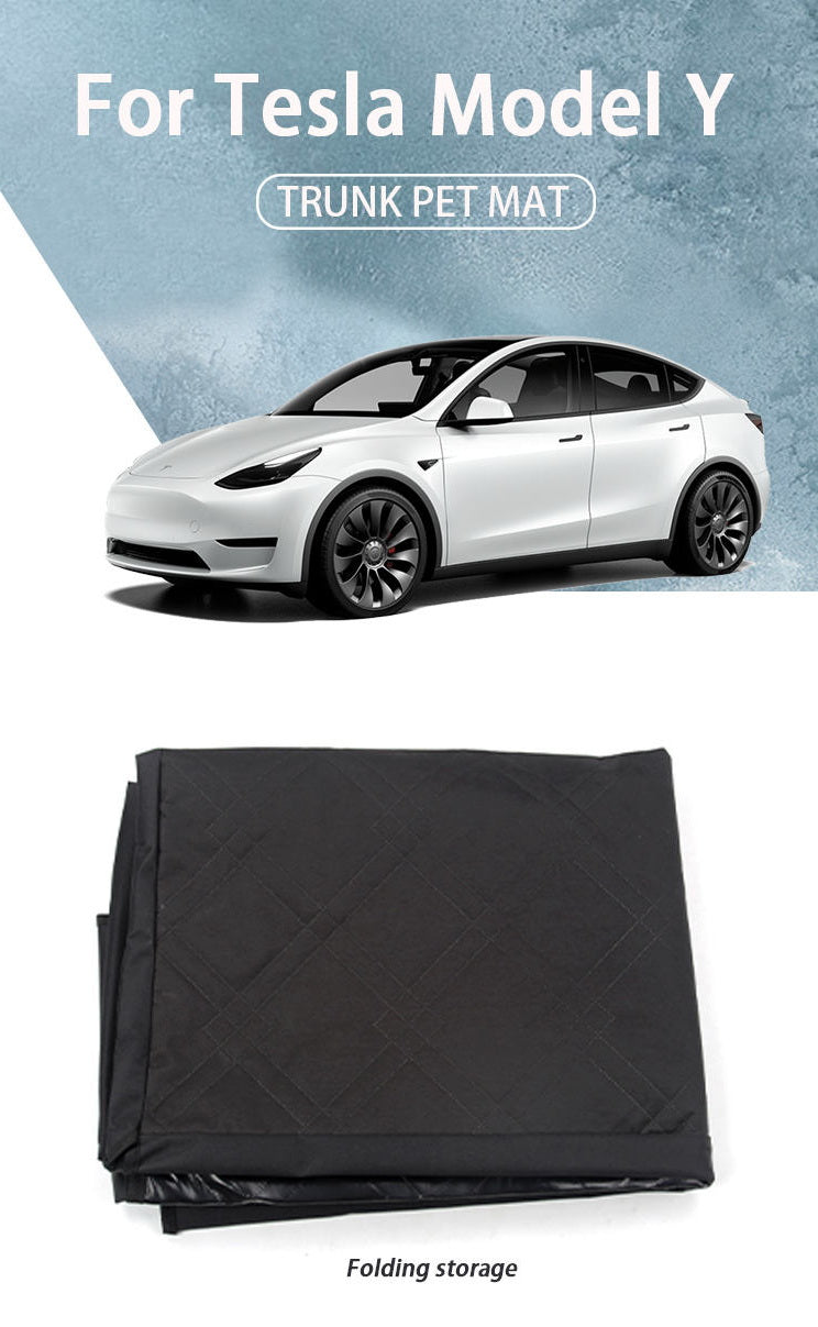 Tesla model y rear trunk pet mat cover oxford black fabric cargo line