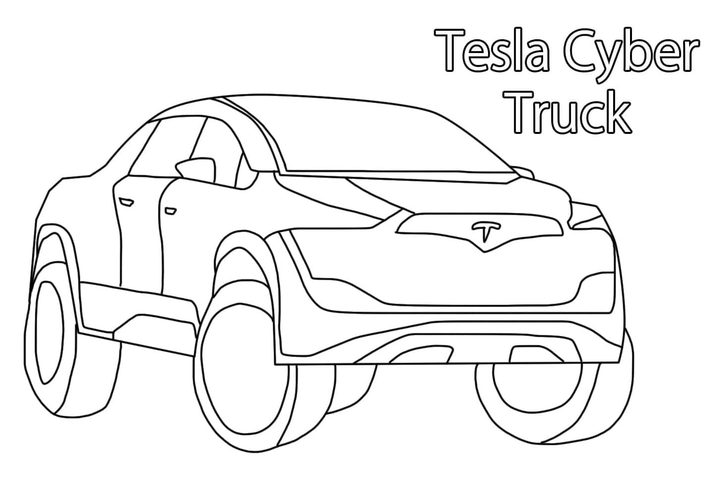 Tesla cyber truck coloring page