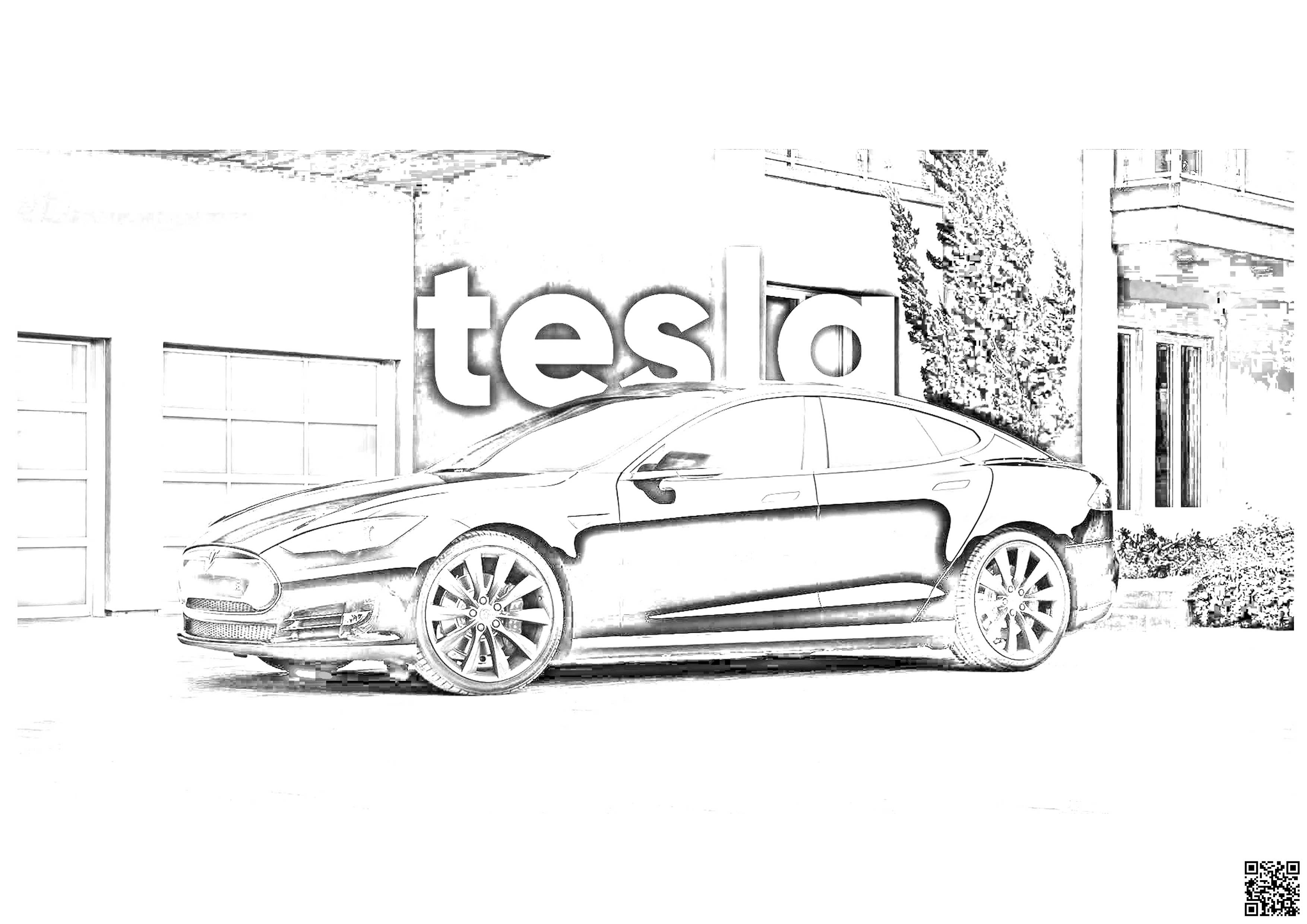 Tesla model s coloring page tesla model s cars coloring pages tesla