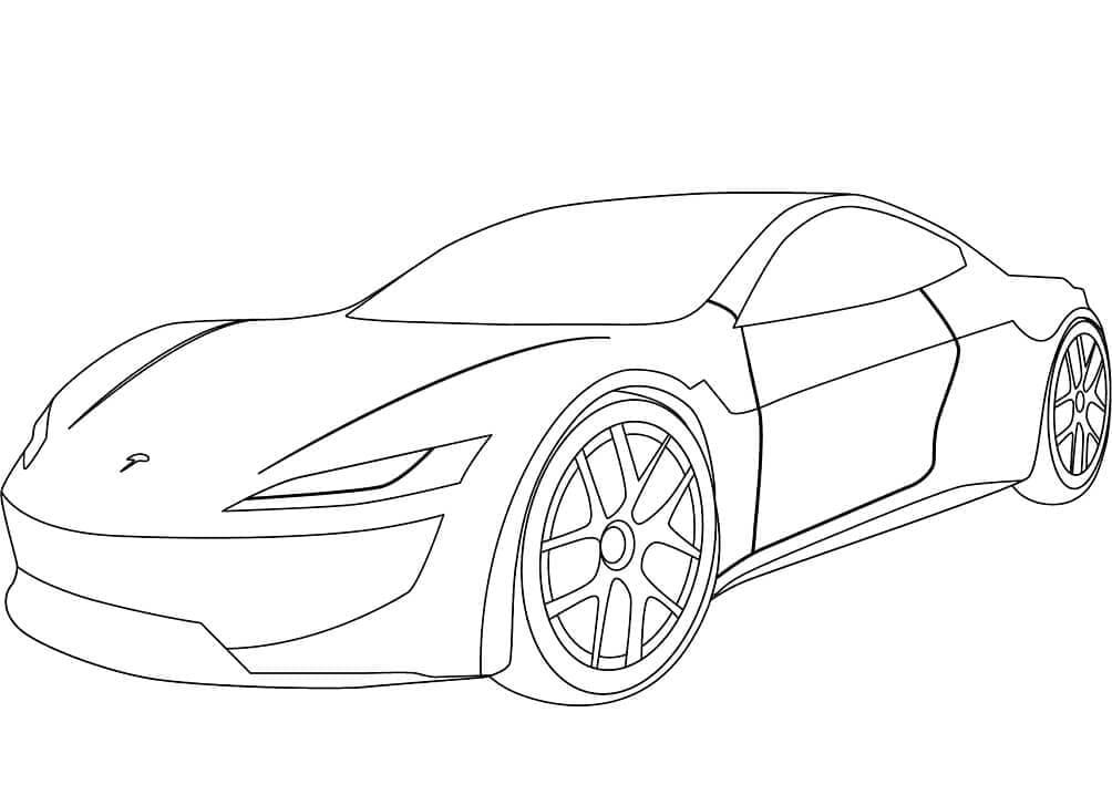 Tesla roadster coloring page