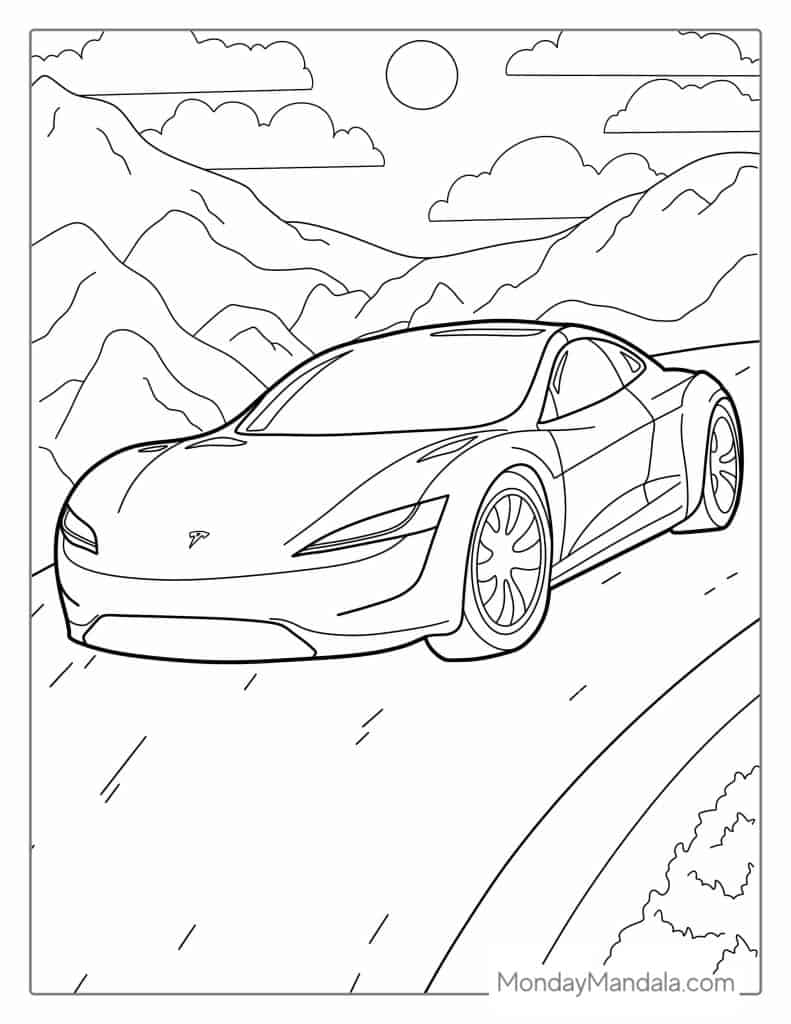 Car coloring pages free pdf printables